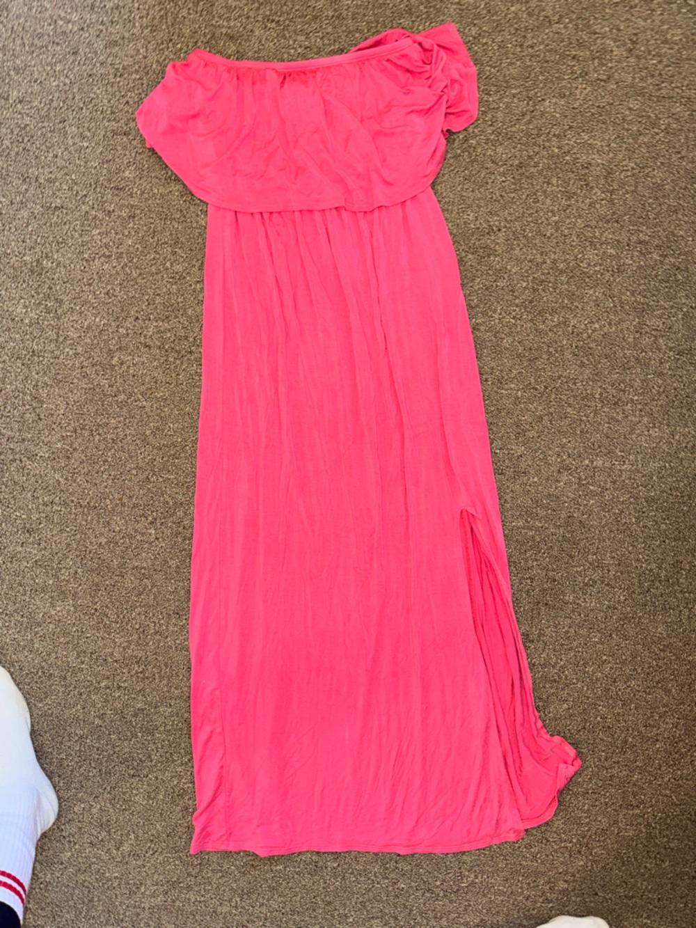 Olivia Rae Strapless Maxi Dress in Hot Pink